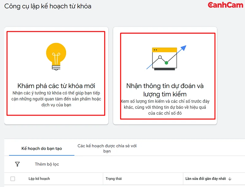 chọn một trong 2 kế hoạch