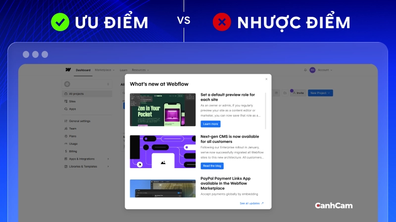 Ưu điểm webflow là gì